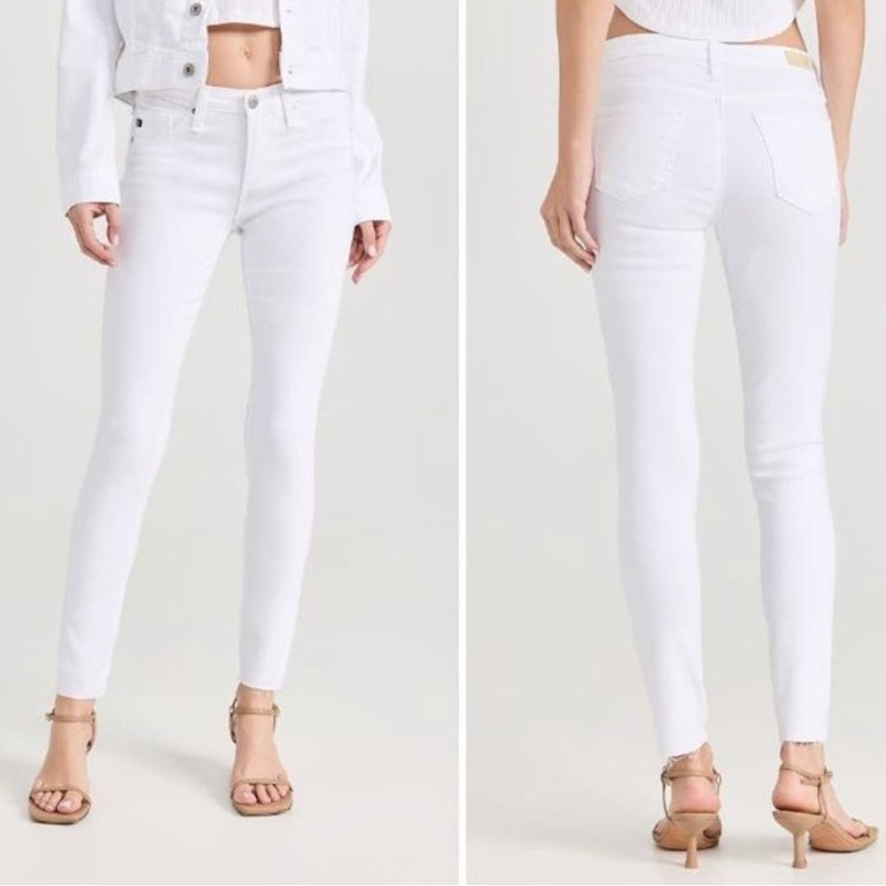 AG Jeans The Legging Ankle Super Skinny White Leopard Print Designer Size 29